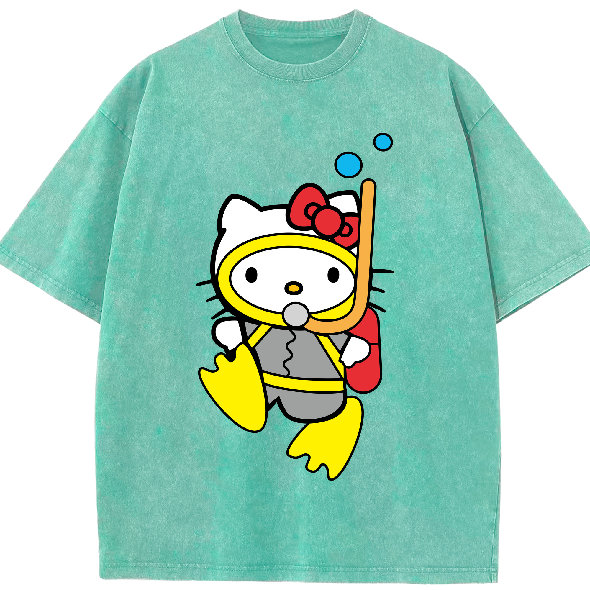 （画像用） Hello Kitty ハローキティ 綿100% ヴィンテージ風 半袖Tシャツ（フロントプリント）